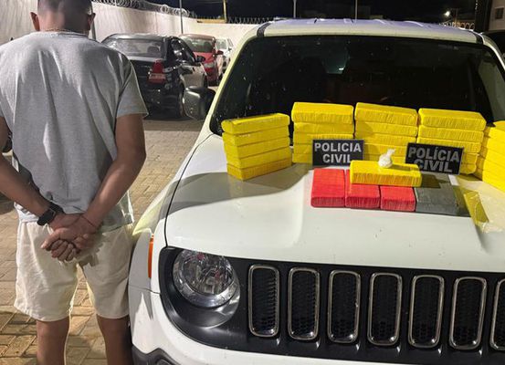 Homem é preso com 30 kg de cocaína escondido dentro de som de carro no interior da Bahia