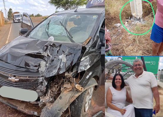 Vereadora e ex-vereador de Lapão sofrem grave aciedente de carro